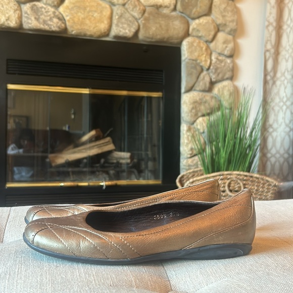 Prada Metallic Bronze Ballet Flats Size 37.5 - Picture 7 of 7